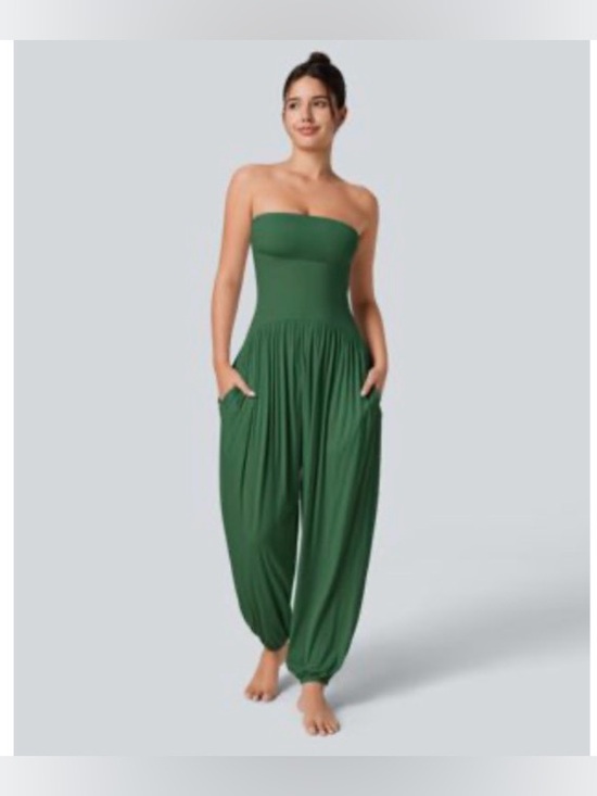 HALARA Pants - Halara  Ribbed Tube Backless Side Pocket Casual Jumpsuit Sz M new